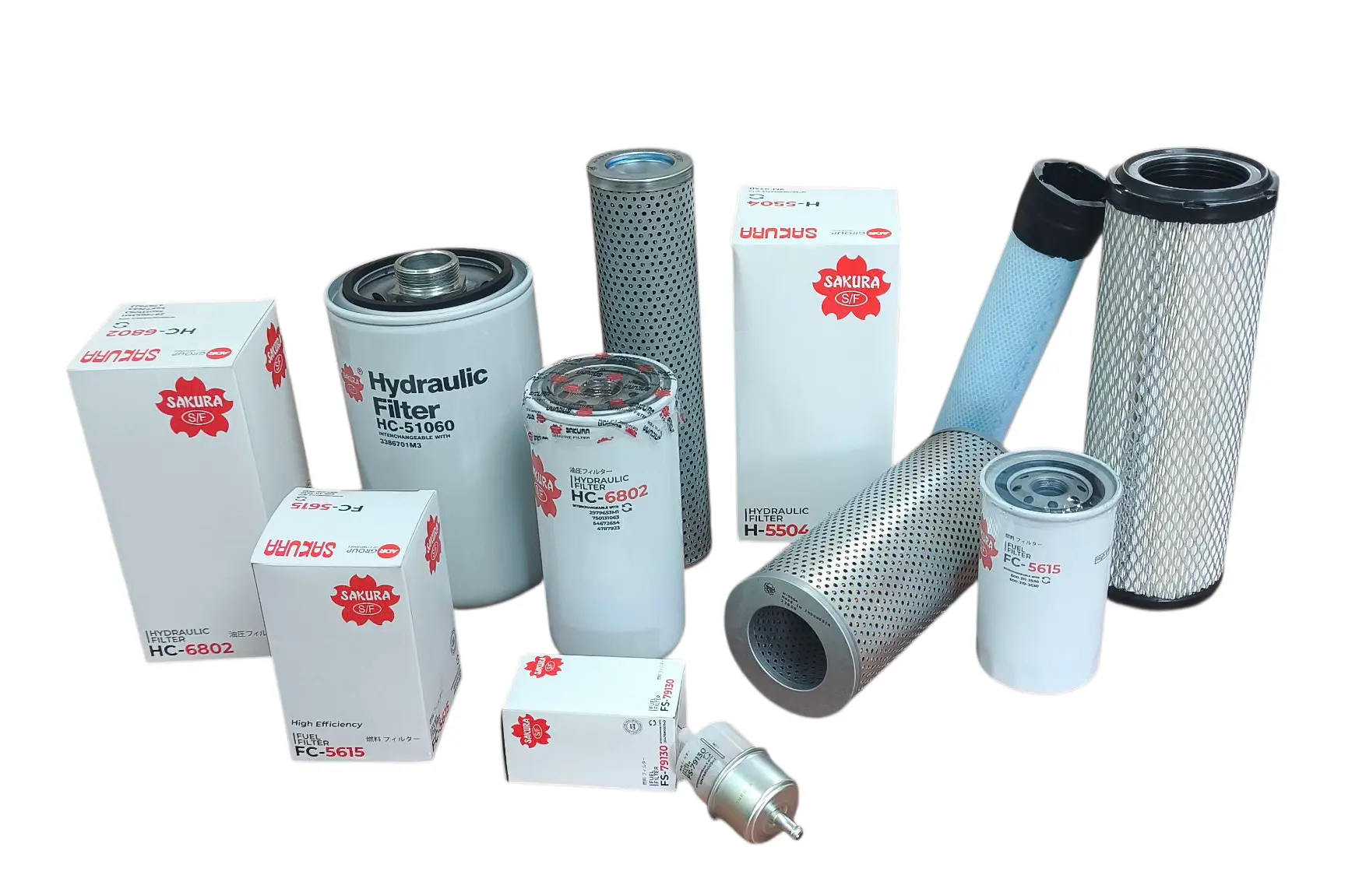 Zestaw filtrów Sakura – filtry oleju, paliwa, powietrza i hydrauliczne